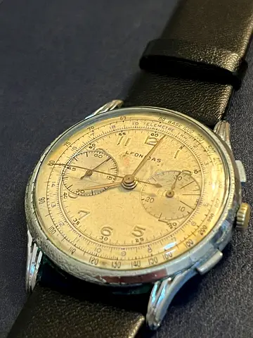 LEONIDAS (PRE-HEUER) CHRONOGRAPH TELEMETER VINTAGE 1950 LANDERON MENS WATCH in a Working conditin