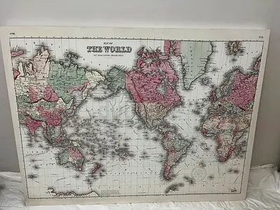 BRAND NEW WORLD MAP WALL ART 113 x 84 cm