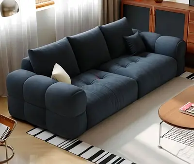 New customised Modern Deep-Seat 3-Seater Sofa in Dark Grey