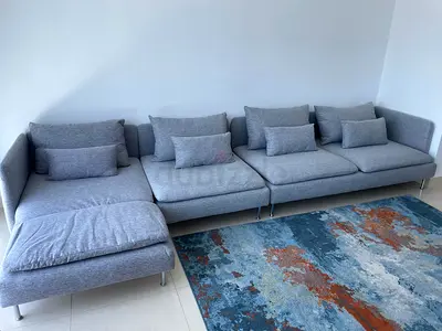Ikea Sodhremn L Shape Sofa Gray Light grey 4-seater sectional sofa with chaise