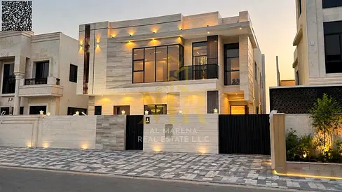 Turnkey villa, all fees included, on the main street, ready to move in, in the most prestigious area of ​​Ajman, freehold ownership for all nationalit