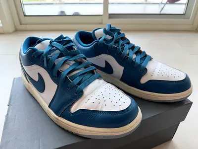 Used Nike Air Jordan blue  white sneakers - size US 10 /9 UK