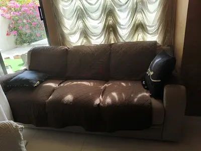 3-Seater Fabric Sofa in Good Condition with Protective Cover
