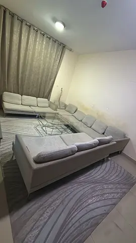 Light grey sectional sofa set used