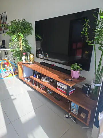 Solid Wood TV Unit / Entertainment Console - Rustic Finish. Barely Used. 6 months old