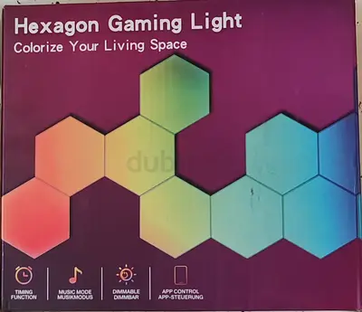 Hexagon RGB Smart Gaming Light Panels - 7 Pieces (App  Music Sync)