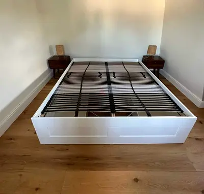 IKEA Brimness KING size bed frame with mattress (180 × 200 cm)