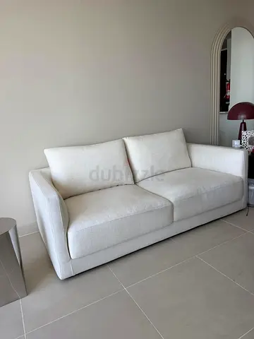 Cream 3-Seater Fabric Sofa in Excellent Condition