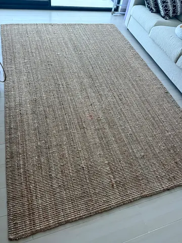 Natural Woven Jute Rug - Large, Neutral Tone