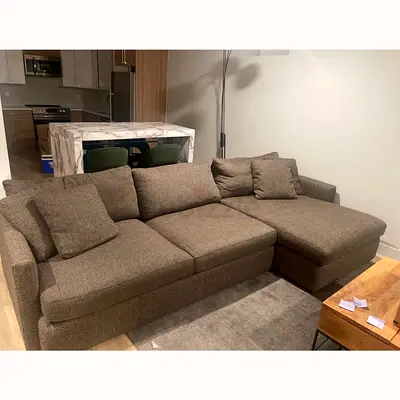 Crate and barrel lounge Deep lshape sofa for sale
