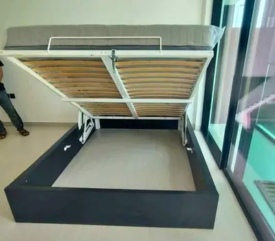 IKEA Malam Ottoman king size size 180×200cm bed with inside full storage and IKEA mattress is availa