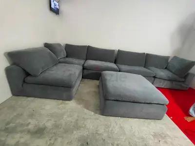Pan home pianca feather 🪶 filled modular sofa with ottoman