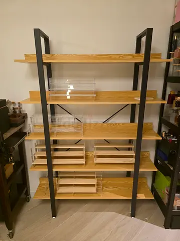 Book Shelves 5-Tier Unit with Back Stop - 170H x 120W x 24L cm