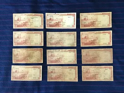 6 RARE VINTAGE 1976/1977 SAUDI ARABIA 1 RIYAL BANKNOTES