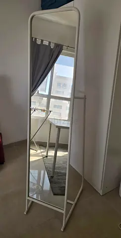 Free-standing Full-length Mirror with White Frame