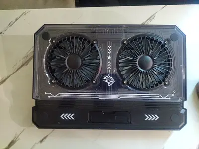 Dual-Fan Laptop Cooling Pad with LED — Good Condition