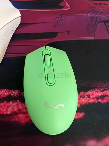 Green Wireless Optical Mouse (DPI Button) - Good Condition