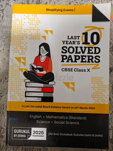 Class 10 CBSE - LAST 10 YEARS SOLVED PAPERS - SCIENCE+MATHEMATICS (standard)+SOCIAL STUDIES+ENGLISH