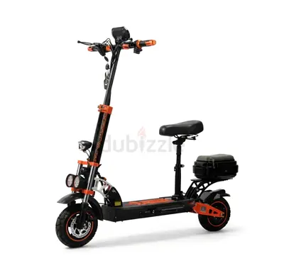 Electric Scooter with Seat and Rear Storage Box - 2-Wheel
