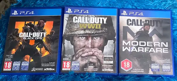 Set of 3 PS4 Call of Duty Games (Black Ops III, Ghosts, Modern Warfare)
