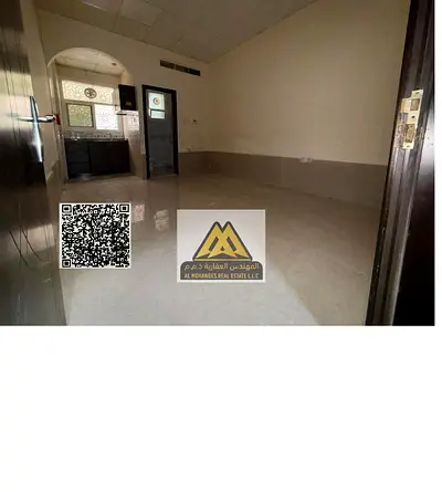 Studio Al Jurf 2 Ajman. Ground floor, spacious, semi kitchen, central AC, near university & court. AED 18,000 yearly, 4 payments.