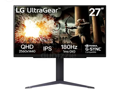 LG 27 inch Ultragear QHD IPS Gaming Monitor - 180Hz- 1 Year Warranty