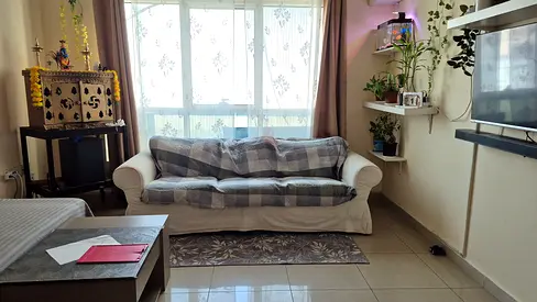 3-seater fabric sofa in good used condition with slipcover