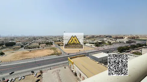 For annual rent: A spacious studio apartment in Garden City Towers, Ajman, located within a distinguished residential tower offering a tranquil and su