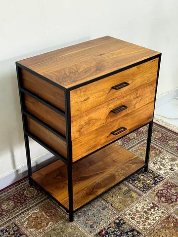 Crate and barrel Knox Low Storage Bookcase with 3 drawers