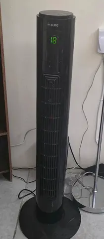 Slim Tower Fan with Digital Display - Black, Working Condition