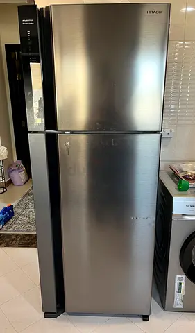 Hitachi Stainless Steel Top Freezer Refrigerator - Good Condition