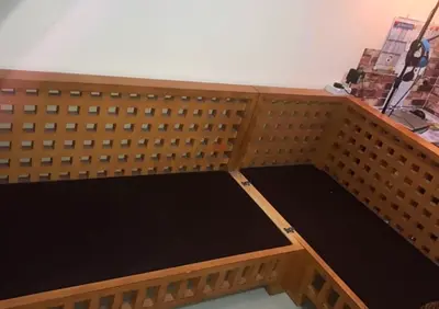 L shape wooden sofa