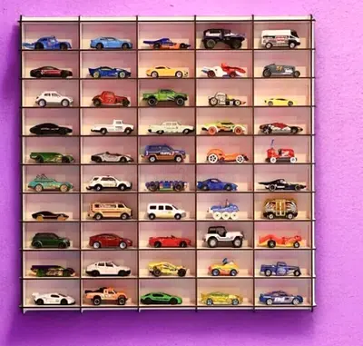 Brand new sealed 55 slots 1/64 hotwheels/diecast shelf, display, rack, storage