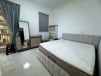 Light Grey Upholstered Bed with Mattress and Matching Bedroom Set