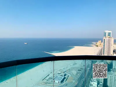 شقه رائعه بإطلاله مميزه علي البحر والمدينه متاحه للإيجار السنوي في أبراج الكورنيش ريزيدنس