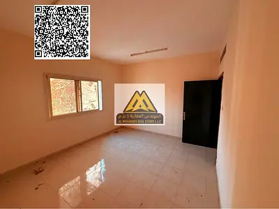 A 3-bedroom apartment with a living room for annual rent in Al Nuaimiya 1 – Ajman, located opposite Al Hikma School. It features a spacious layout, ce