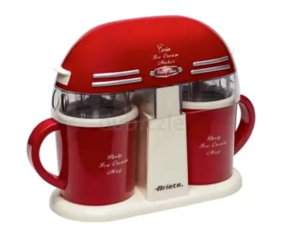 Ariete Party Time Twin ice Cream Maker, red