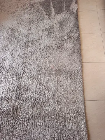 Light Grey Velvet Shaggy Rug - 240x200 cm (New, Rolled)