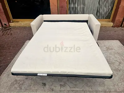 Ikea vimle two Seater Sofa bed Compact beige sofa bed with mattress — good condition