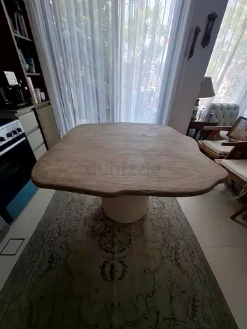 Solid wood Dining Table with Pedestal Base — 4 Seater Size