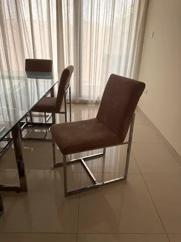 Set of 6 chairs with chrome