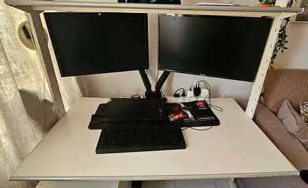 IKEA Adjustable Desk/Table with 2-Level Shelves