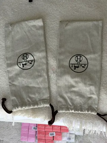 Two Hermes dust bags (pair)