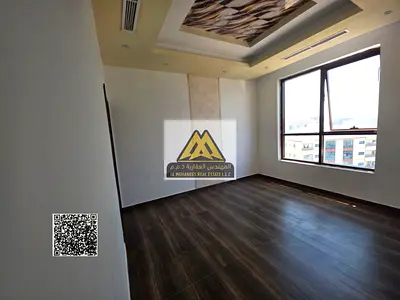 1BHK in Al Jurf 2, Ajman. Master room, 2 baths, spacious, open view. AED 35,000 yearly, 4/6 payments. Prime location near all services.