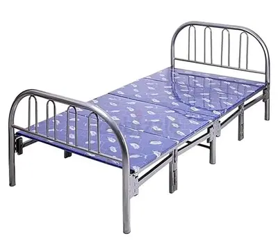 Single Metal Bed Frame with Foldable Mattress - Brand new