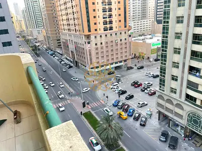 1 Bedroom with 2 Balcony+Wardrobe with GYM Pool Free with Open view on All Taawun street in Al Taaw