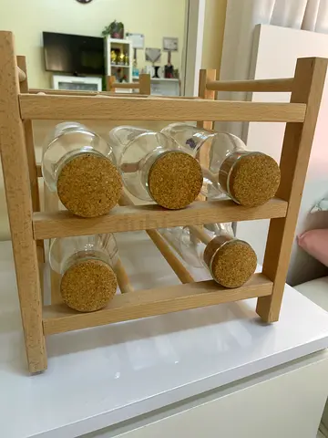 Clear Glass Bottle with Cork Lid - Decorative/Storage