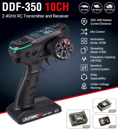 DumboRC DDF-350 2.4GHz 10CH RC Transmitter and Receiver - Good Condition