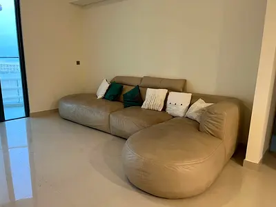 Beige L-shaped Modular Sofa with Chaise - Comfortable 4-Seater