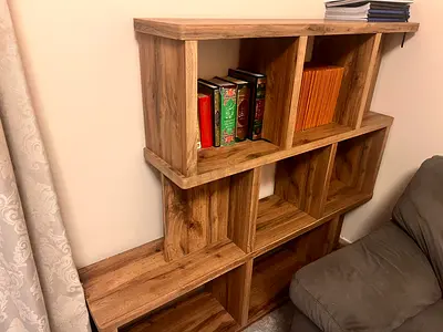 Wooden Cube Bookcase / Display Shelf - Light Oak Finish